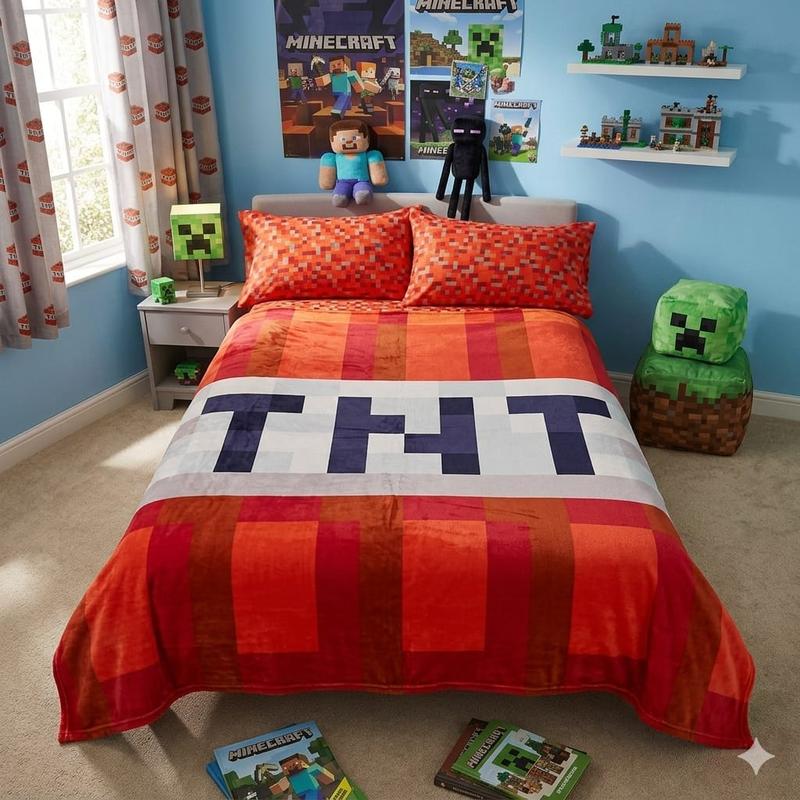 Frazada Calientita en Dos Tamaños Diseño Cubos  para Comodidad y Estilo en Casa o Regalo Ideal