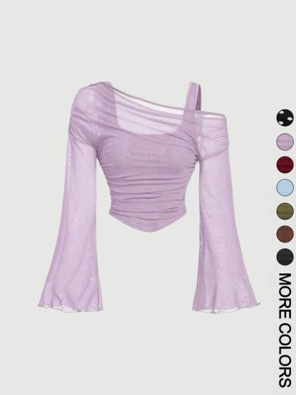Women's Drop Shoulder Slim Fit Casual T-Shirt, Fashionable Comfortable Autumn Top, Stylish Ladies' Clothing for Daily Wear