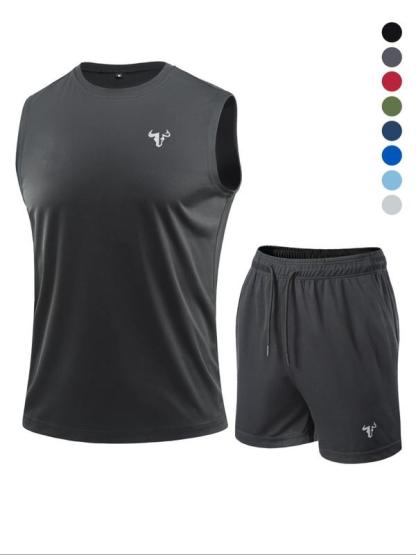 Conjunto deportivo de verano para hombre, paquete de 6 piezas, ropa deportiva ligera con compresión, camiseta de entrenamiento, top sin mangas reflectante, poliéster transpirable, ideal para gimnasio, correr, ciclismo, baloncesto y en casa, outfit activo