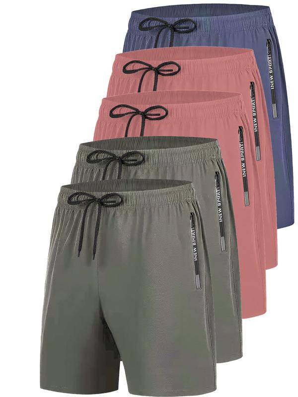 Summer Men's Shorts (5 Pack), Disposable Quick-Dry Fitness Shorts, Lightweight Polyester Shorts, Casual Fitted Design, All Seasons