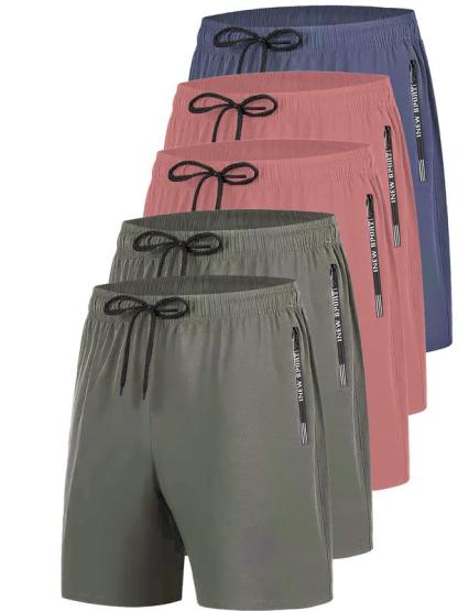 Summer Men's Shorts (5 Pack), Disposable Quick-Dry Fitness Shorts, Lightweight Polyester Shorts, Casual Fitted Design, All Seasons