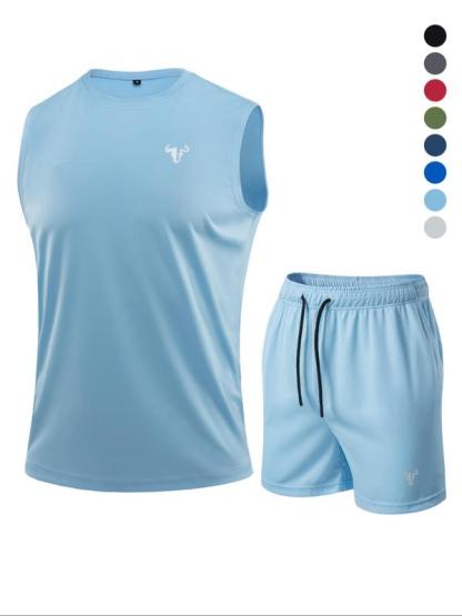 Conjunto deportivo de verano para hombre, paquete de 6 piezas, ropa deportiva ligera con compresión, camiseta de entrenamiento, top sin mangas reflectante, poliéster transpirable, ideal para gimnasio, correr, ciclismo, baloncesto y en casa, outfit activo