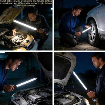 Linterna LED Flexible Recargable, Luz de Trabajo para Mecánicos, Barra de Luz LED para Reparaciones de Automóviles, Alta Luminosidad para Inspecciones en Garaje y Taller (2 PCS)