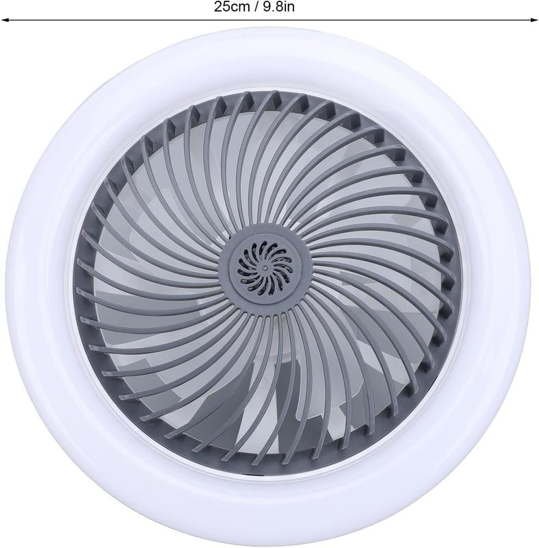 Lámpara ventilador con difusor de aromas y control remoto,Ventilador de techo cerrado con luz – Pequeños ventiladores de enchufe sin aspas de 10 pulgadas con control remoto, luces LED regulables de 3 velocidades de viento para garaje, sala de