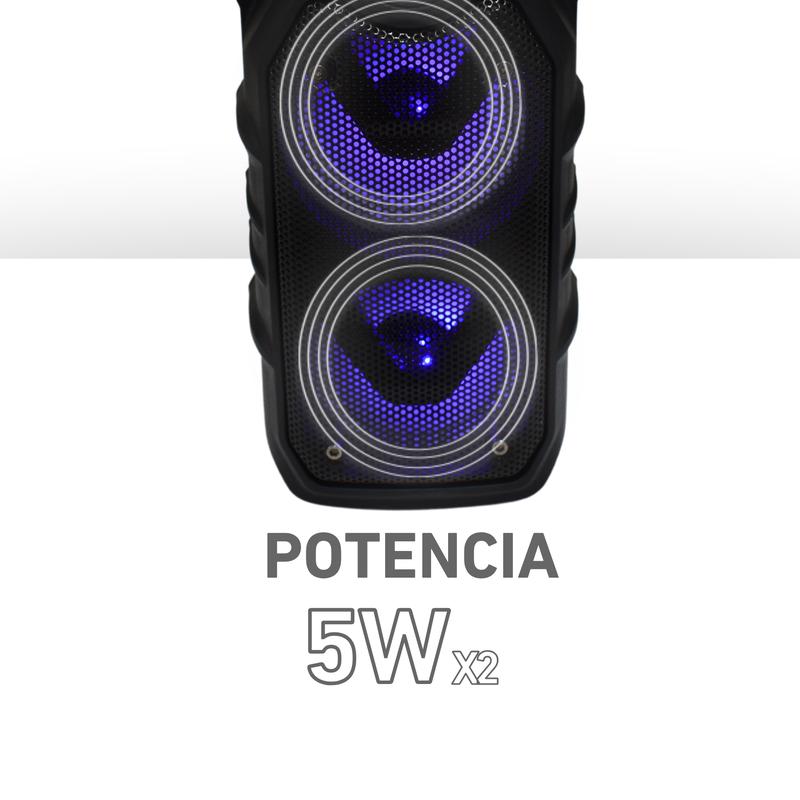 Bocina Bluetooth 3″ TWS: Vincula dos Bocinas Fácilmente con Luz LED GTS-1560