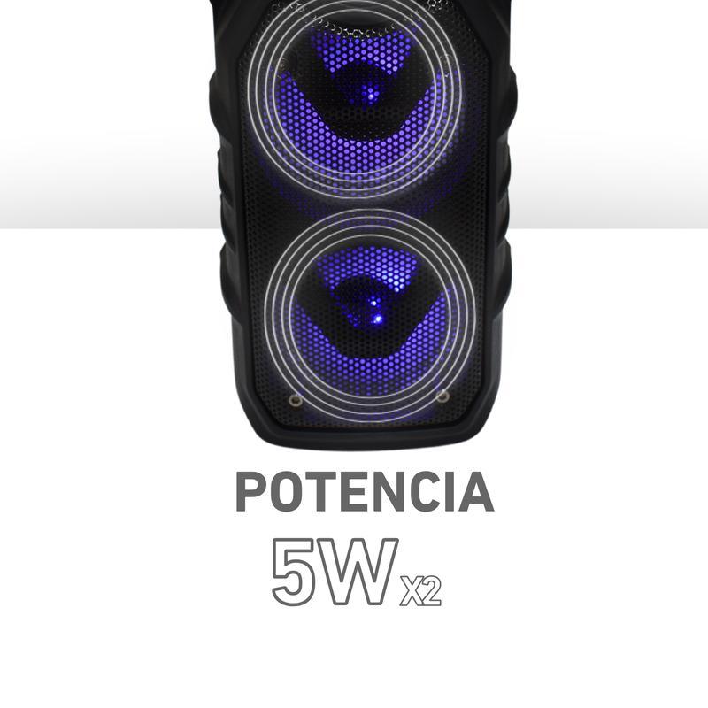 Bocina Bluetooth 3″ TWS: Vincula dos Bocinas Fácilmente con Luz LED GTS-1560