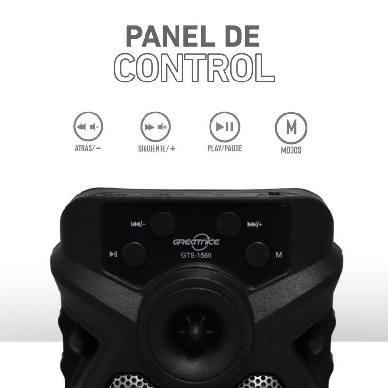 Bocina Bluetooth 3″ TWS: Vincula dos Bocinas Fácilmente con Luz LED GTS-1560