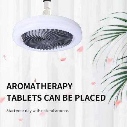 Lámpara ventilador con difusor de aromas y control remoto,Ventilador de techo cerrado con luz – Pequeños ventiladores de enchufe sin aspas de 10 pulgadas con control remoto, luces LED regulables de 3 velocidades de viento para garaje, sala de