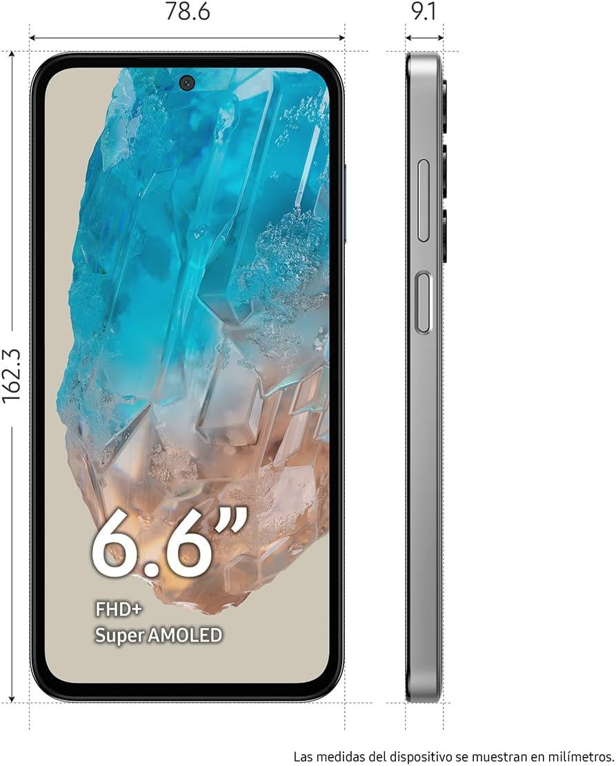 SAMSUNG Celular Galaxy M35 5G Gris 6GB RAM 128GB, Nacional con Garantía