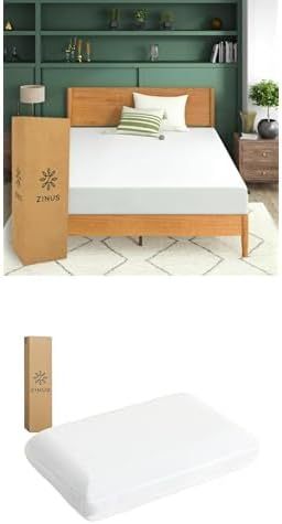 ZINUS Green Tea Essential | Colchón Matrimonial Firme de Memory Foam con Esencia de Té Verde Que Libera Puntos de presión y Ayuda a conciliar el sueño
