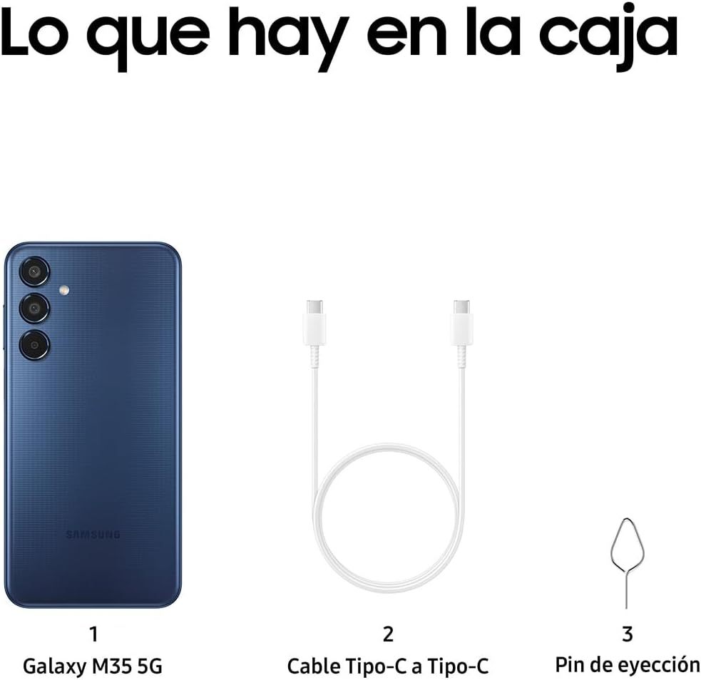 SAMSUNG Celular Galaxy M35 5G Gris 6GB RAM 128GB, Nacional con Garantía