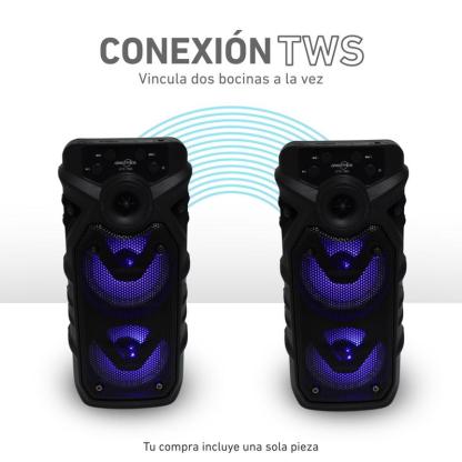 Bocina Bluetooth 3″ TWS: Vincula dos Bocinas Fácilmente con Luz LED GTS-1560