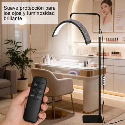 LUPITA Lámpara LED Semicircular Profesional | 360° Rotación | Altura Ajustable | Luz 3 Colores | Para Pestañas, Cejas, Tatuaje y Manicura