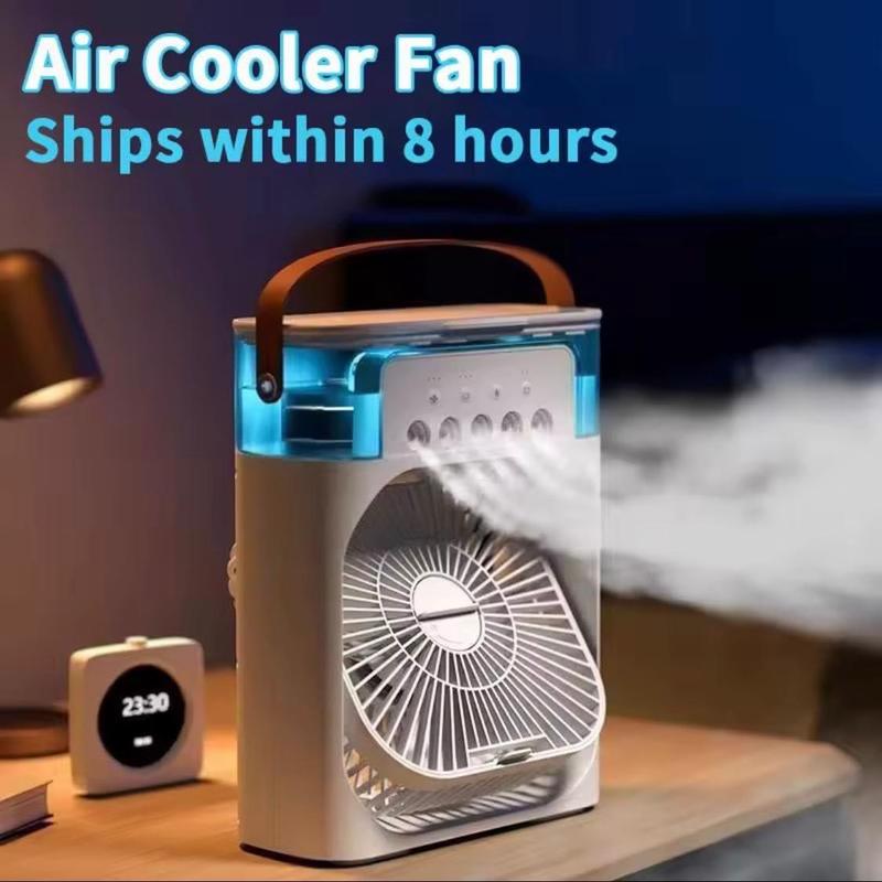 Enfriadores portátiles 3 en 1, mini ventiladores, humidificadores y luces nocturnas para hogares y oficinas LED