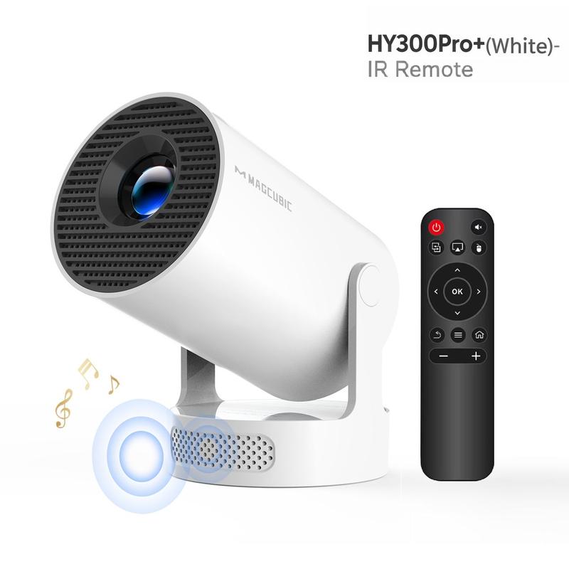 Magcubic HY300Pro+ Proyector Android 14.0 290ANSI Dual WiFi6 Soporta fuentes de video 8K Nativa 1280 x 720P relación de proyección corta de 0.8:1 BT5.4 altavoz integrado y App Store Allwinner H726, inteligente miniproyector portátil para cine en casa #Ven