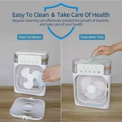 Enfriadores portátiles 3 en 1, mini ventiladores, humidificadores y luces nocturnas para hogares y oficinas LED