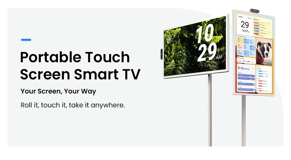 2026 Apolosign New 15000mAh Built in Battery Upgrade, Gen 2 Portable 32" 4K UHD Smart TV Tablet, Android 16, Touchscreen Display, 16GB RAM + 256GB Storage, WiFi 6, Voice Remote, Google Play, 6H Wireless Viewing