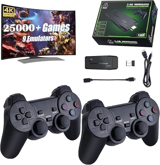 La consola de juegos retro inalámbrica MARKO incluye más de 30.000 juegos integrados, es compatible con gráficos 3D y videojuegos en alta definición 4K, e incluye 23 emuladores clásicos y dos mandos inalámbricos de 2,4 G.