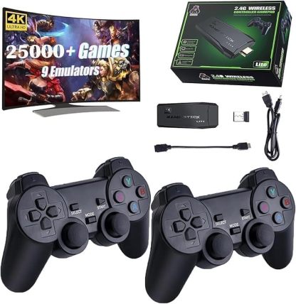 La consola de juegos retro inalámbrica MARKO incluye más de 30.000 juegos integrados, es compatible con gráficos 3D y videojuegos en alta definición 4K, e incluye 23 emuladores clásicos y dos mandos inalámbricos de 2,4 G.