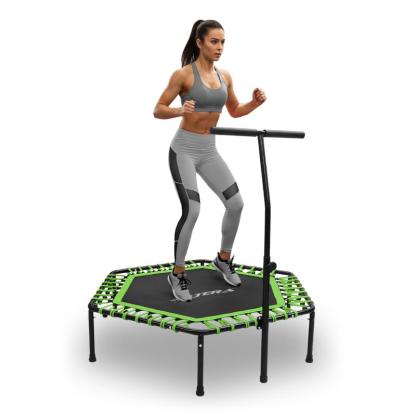 Trampolín Fitness 50 Pulgadas Hexagonal Extra Grande con Barra Agarradera – Altera Fitness Jumping Aeróbicos Casa / Gym