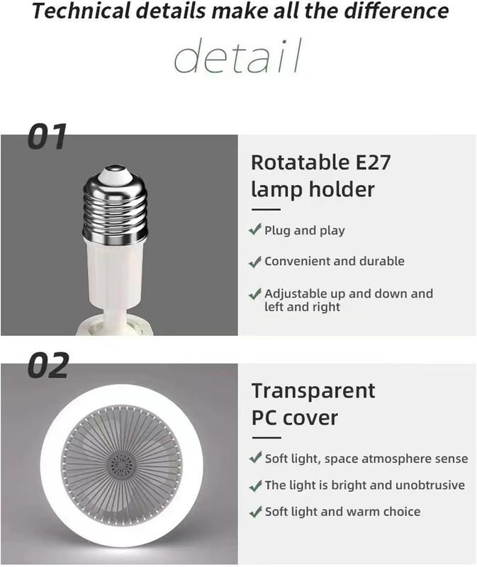 Lámpara ventilador con difusor de aromas y control remoto,Ventilador de techo cerrado con luz – Pequeños ventiladores de enchufe sin aspas de 10 pulgadas con control remoto, luces LED regulables de 3 velocidades de viento para garaje, sala de