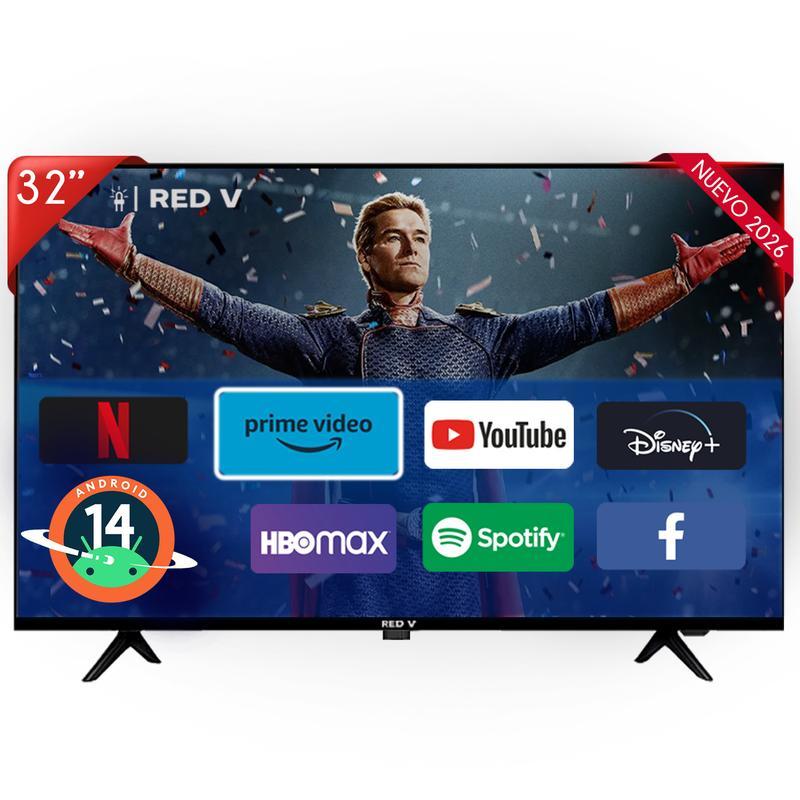 Televisión Smart TV 32” Android 14 HD | WiFi Apps Netflix YouTube | HDMI USB | Screen Mirroring | TV LED