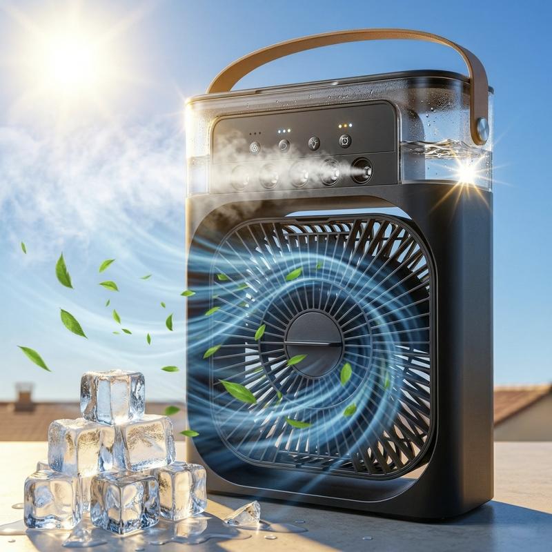 Enfriadores portátiles 3 en 1, mini ventiladores, humidificadores y luces nocturnas para hogares y oficinas LED