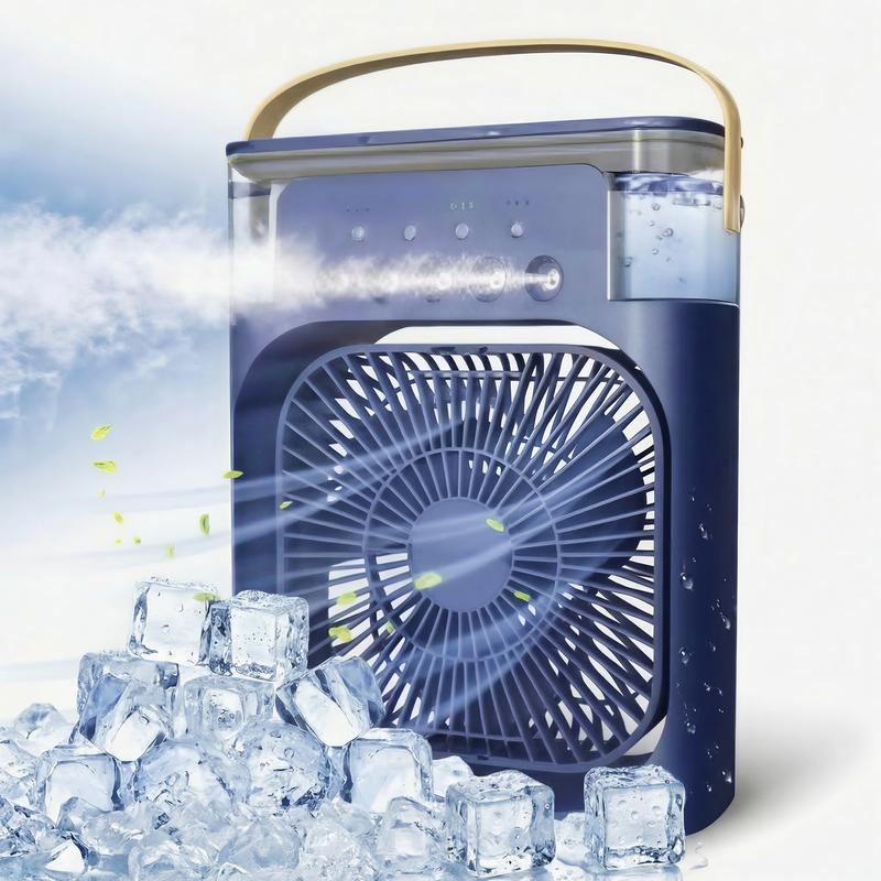 Enfriadores portátiles 3 en 1, mini ventiladores, humidificadores y luces nocturnas para hogares y oficinas LED