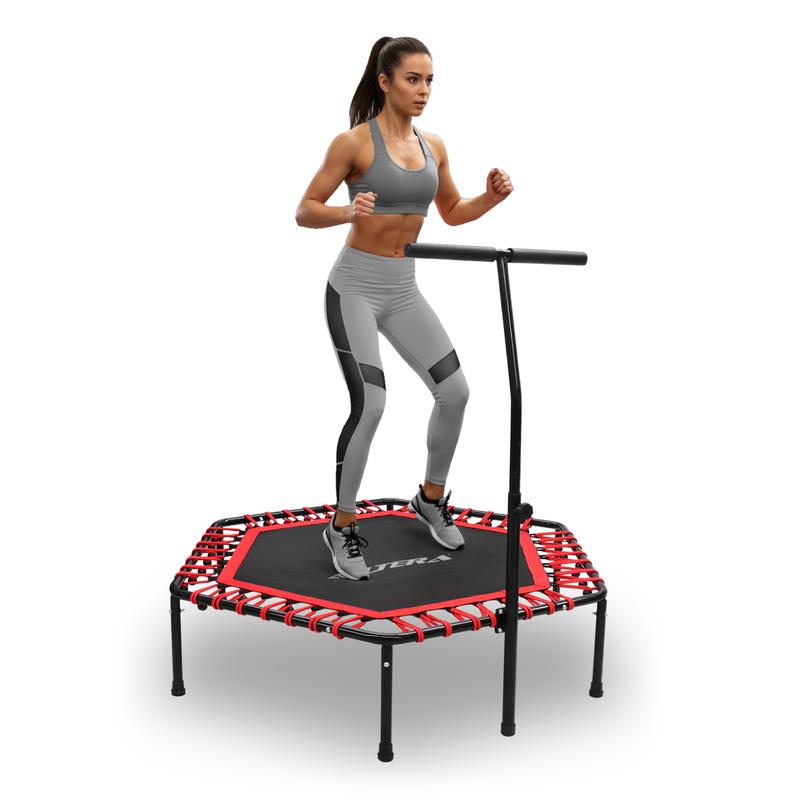 Trampolín Fitness 50 Pulgadas Hexagonal Extra Grande con Barra Agarradera – Altera Fitness Jumping Aeróbicos Casa / Gym