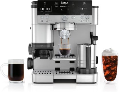 NINJA Cafetera Espresso, Serie Luxe Café Premier, Cafetera de Gotero y Preparación Rápida en Frío, Molinillo Integrado, Prensa Asistida, Espumador Manos Libres, Capuchinos y Lattes, ES601