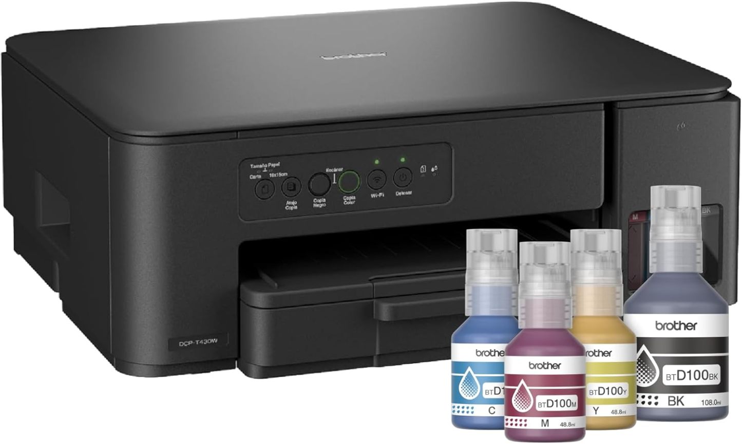 Brother Impresora Multifuncional 3 en 1 Inyección de Tinta Continua a Color DCP-T536DW | Tecnología InkBenefit Tank | Impresión Dúplex, Conectividad Wi-Fi | Impresión en Negro y Color