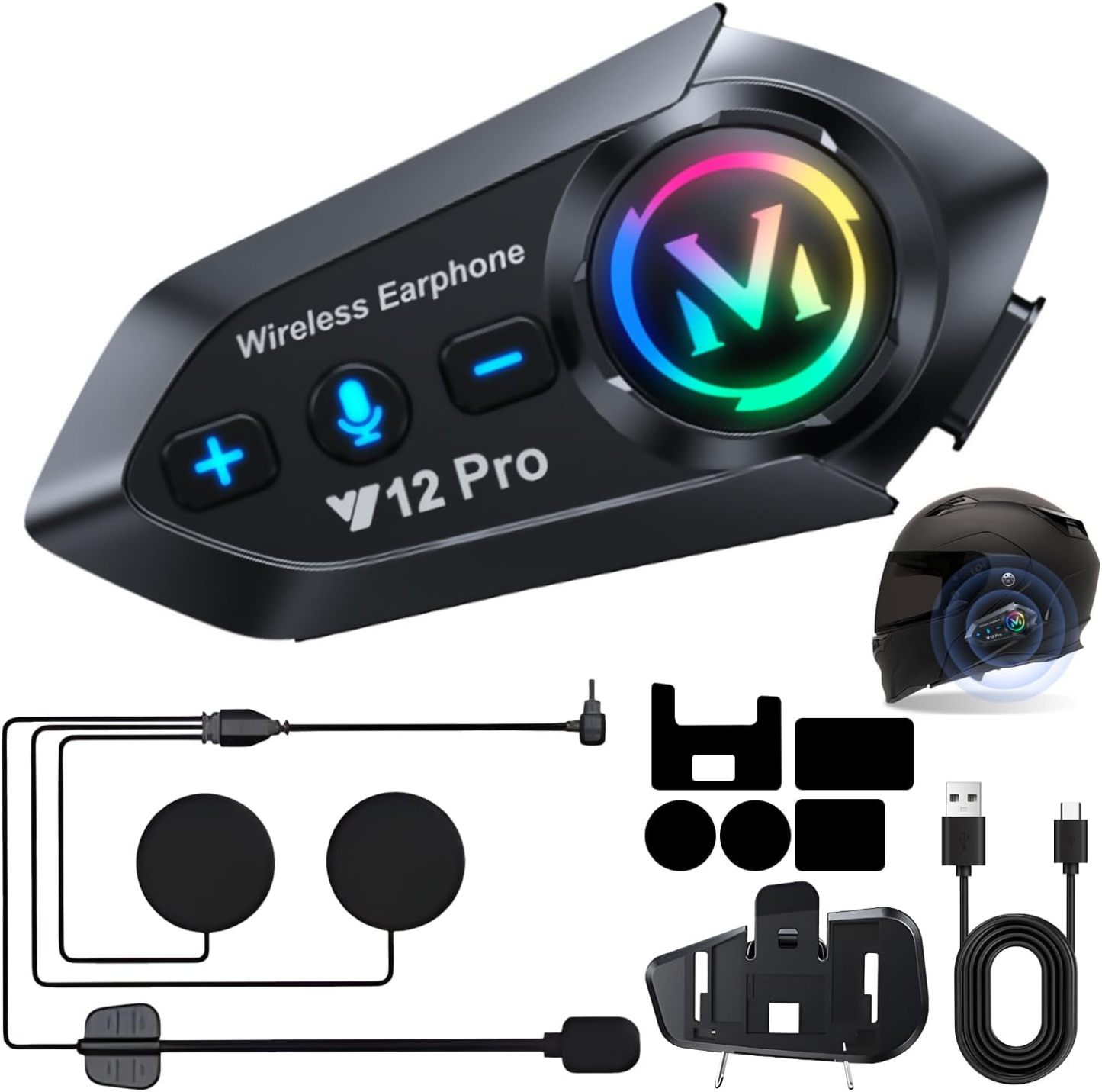 【Buen Fin】BLAISE S1 PRO Intercomunicador Bluetooth para Casco de Moto con Cámara 1080P HD, Rotación 360°, Impermeable IP66, Batería 1500 mAh, Bluetooth 5.4, Grabadora HD 1080P