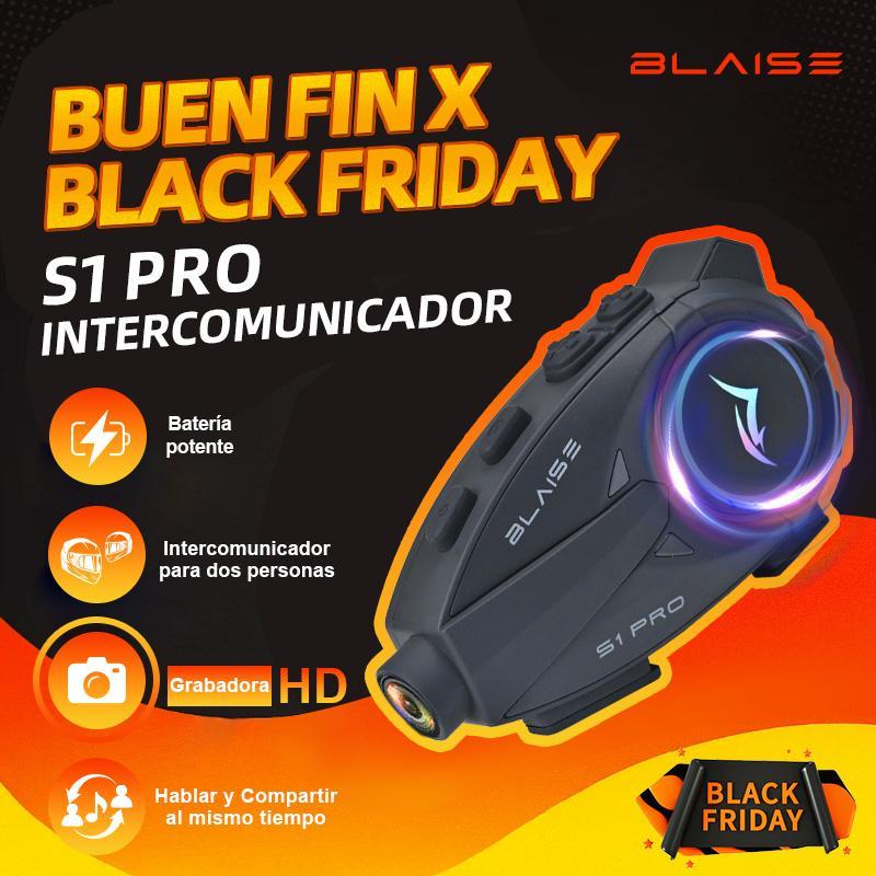 BOJOOM intercomunicador para Casco de Moto con MicróFono,Auricular Bluetooth 5.4 IPX6,Manos Libres Bluetooth de Motocicleta,Puede Conectar Dos Dispositivos al Mismo Tiempo,Asistente de Voz con AI