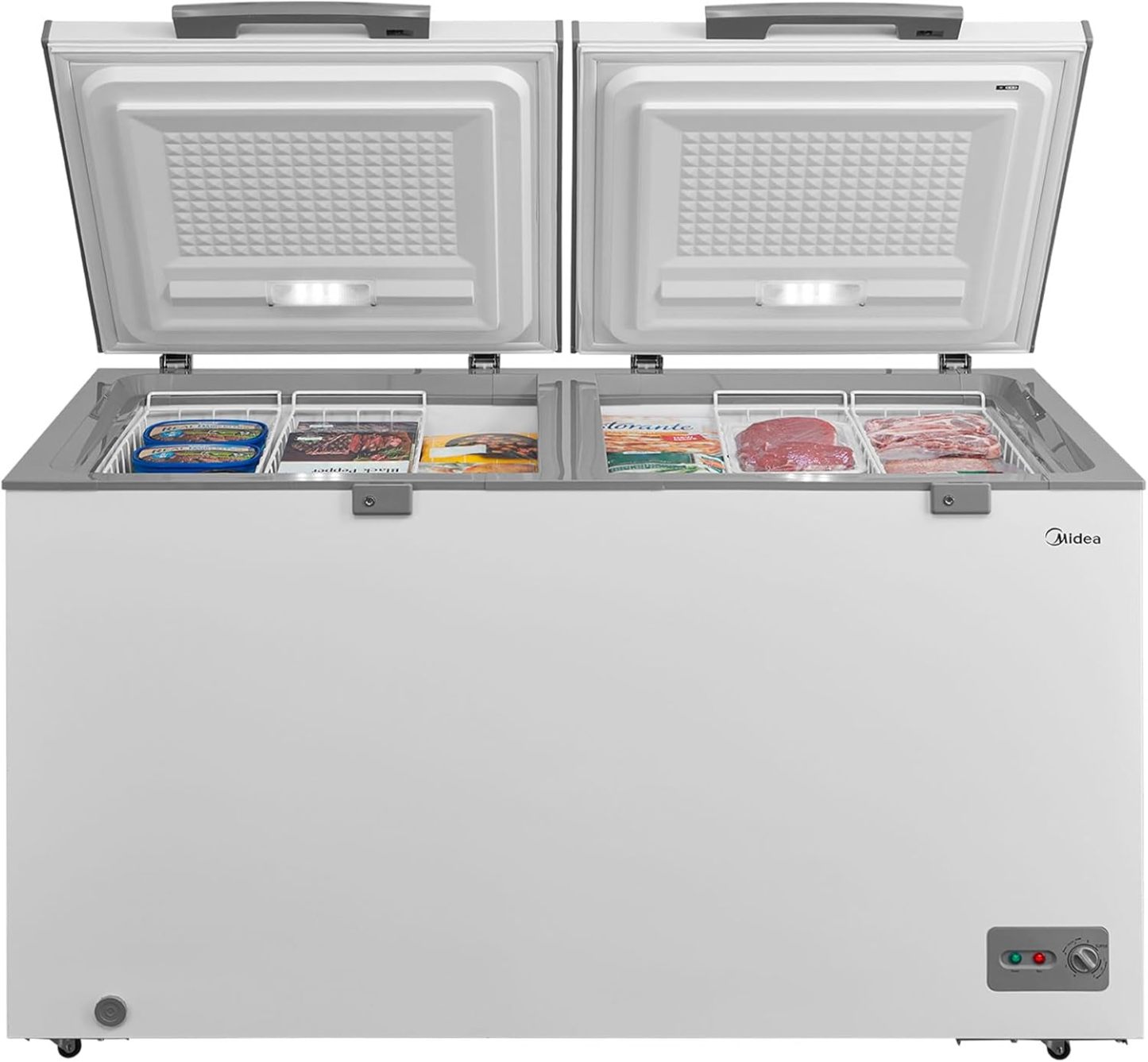 Congelador Midea Inverter Quattro Blanco 15 Pies Cúbicos;MDRC564FZM01, con 4 canastas y doble puerta