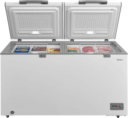 Congelador Midea Inverter Quattro Blanco 15 Pies Cúbicos;MDRC564FZM01, con 4 canastas y doble puerta