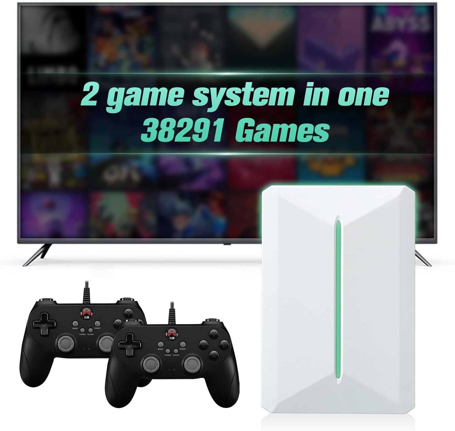 Retro Game Console Hdd 500GB, Plug and Play Video Game Console with Built in 38291 Game, Emulator Console Compatible with 50 Game Emulators, Playnite&Retrobat 2 Game Syatem in 1, Portable Game Console