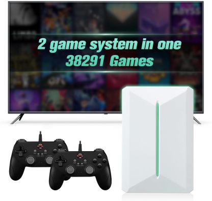 Retro Game Console Hdd 500GB, Plug and Play Video Game Console with Built in 38291 Game, Emulator Console Compatible with 50 Game Emulators, Playnite&Retrobat 2 Game Syatem in 1, Portable Game Console