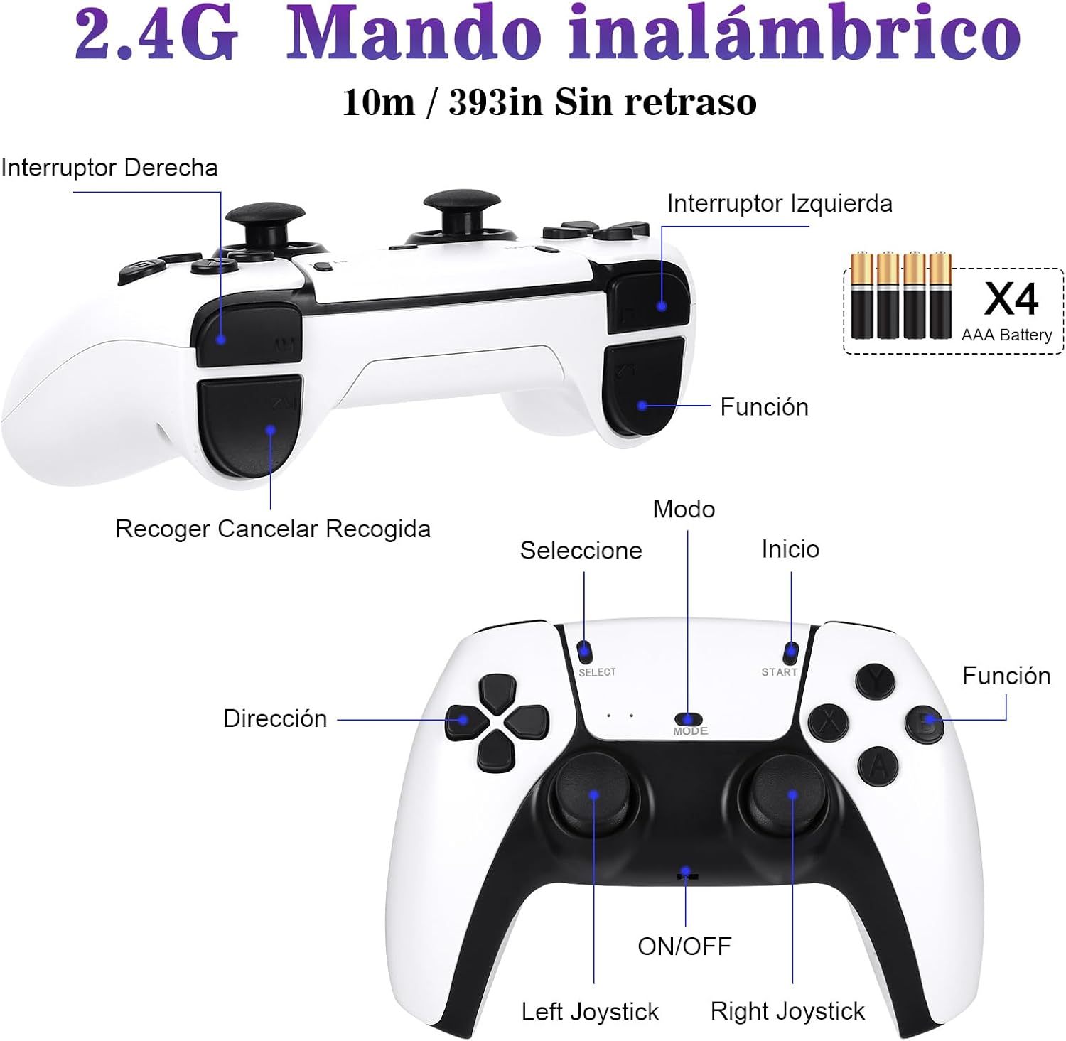 La consola de juegos retro inalámbrica MARKO incluye más de 30.000 juegos integrados, es compatible con gráficos 3D y videojuegos en alta definición 4K, e incluye 23 emuladores clásicos y dos mandos inalámbricos de 2,4 G.