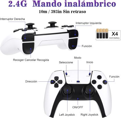 La consola de juegos retro inalámbrica MARKO incluye más de 30.000 juegos integrados, es compatible con gráficos 3D y videojuegos en alta definición 4K, e incluye 23 emuladores clásicos y dos mandos inalámbricos de 2,4 G.