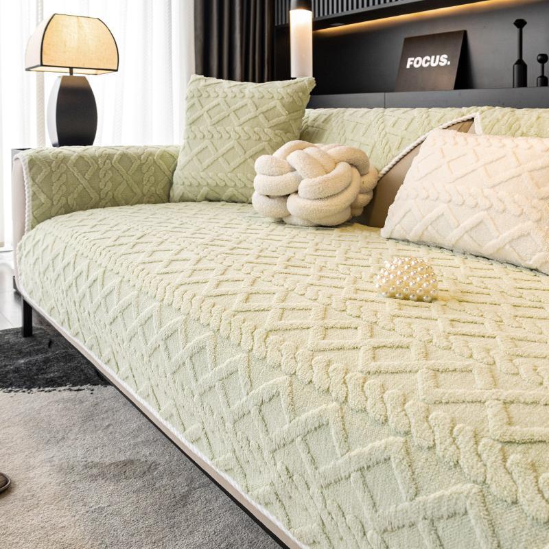 sofa cover Solid Color Cotton Velvet Sofa Cushion, 1 Count Simple and Modern Sofa Cover, Anti Slip Sofa Cover Cushion for Home Living Room Bedroom