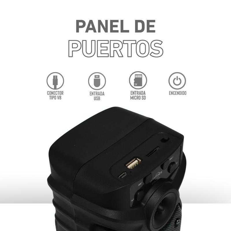 Bocina Bluetooth 3″ TWS: Vincula dos Bocinas Fácilmente con Luz LED GTS-1560
