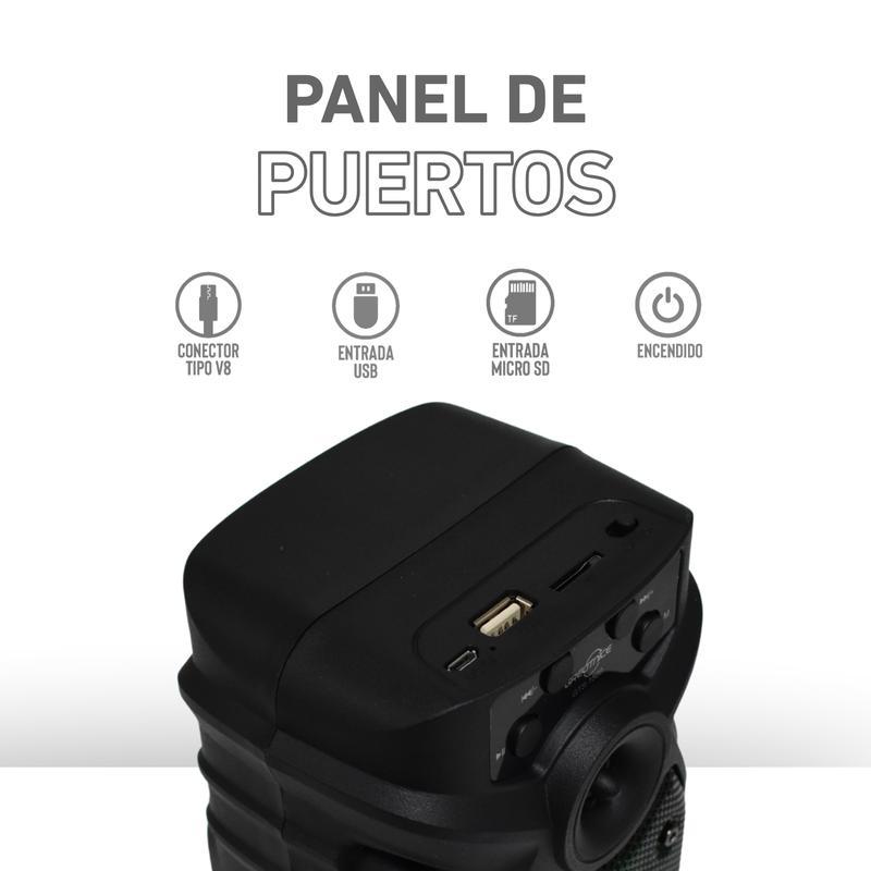 Bocina Bluetooth 3″ TWS: Vincula dos Bocinas Fácilmente con Luz LED GTS-1560