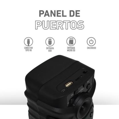 Bocina Bluetooth 3″ TWS: Vincula dos Bocinas Fácilmente con Luz LED GTS-1560