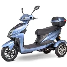 Deluxe Velocity Fast High Performance Recreational Electric Mobility Scooter 3 Wheel – for Seniors Up to 15 Mph & 40 Miles per Battery Charge 500-Watt Motor 400lbs Weight Capacity Red, Blue