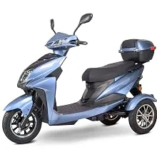 Deluxe Velocity Fast High Performance Recreational Electric Mobility Scooter 3 Wheel – for Seniors Up to 15 Mph & 40 Miles per Battery Charge 500-Watt Motor 400lbs Weight Capacity Red, Blue
