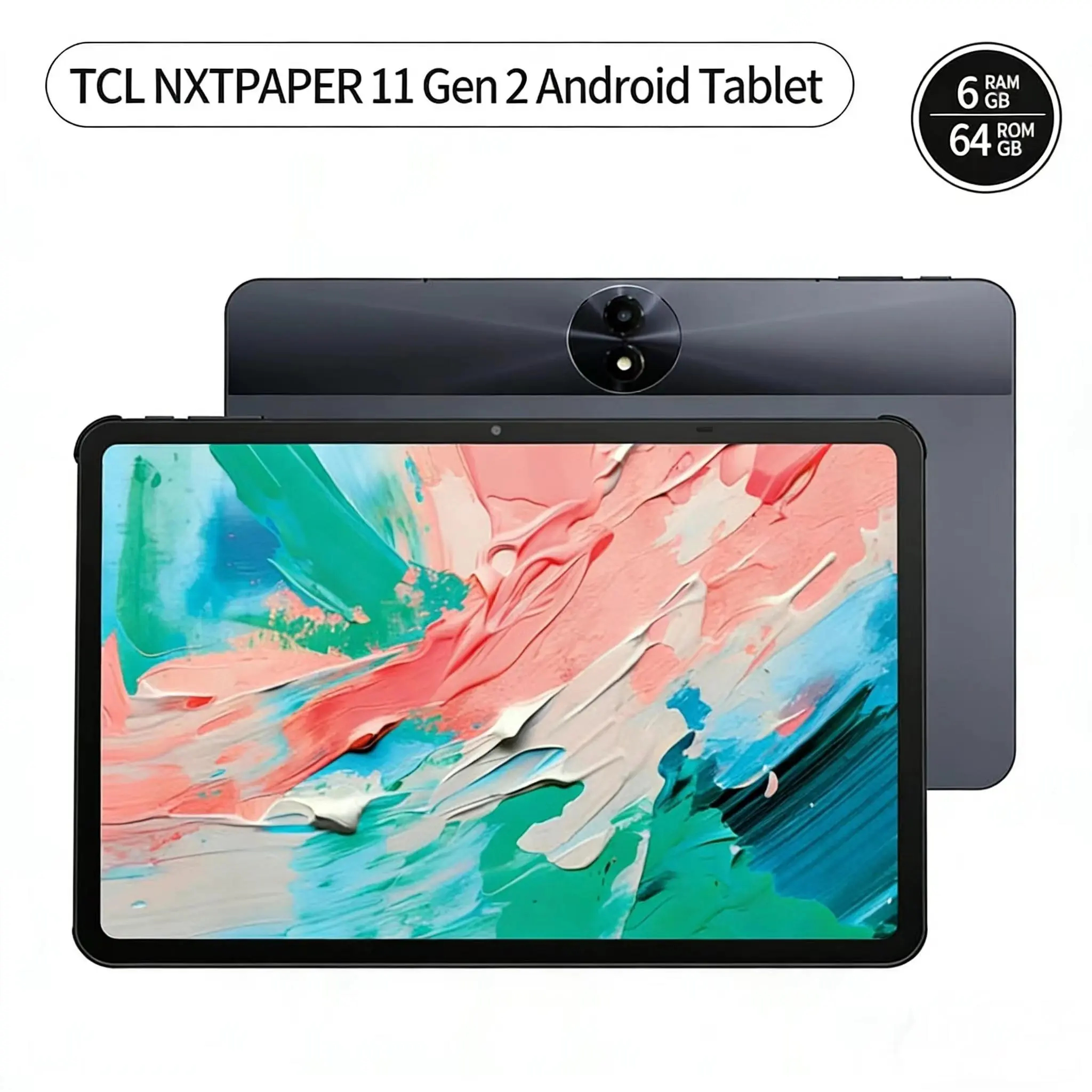 Tableta Android TCL NXTPAPER 11 Gen 2 - Pantalla NXTPAPER 4.0 de 11", bloc de dibujo/cuaderno digital para creadores de contenido, lápiz óptico y funda con tapa incluidos (protección de pantalla), Android 15, herramientas de IA, 6+64 GB/8+128 GB de RAM, b