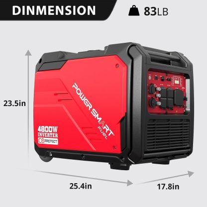 Generador inversor portátil de 4800 vatios con arranque eléctrico, protección de CO, silencioso, 30 amperios para RV-Ready