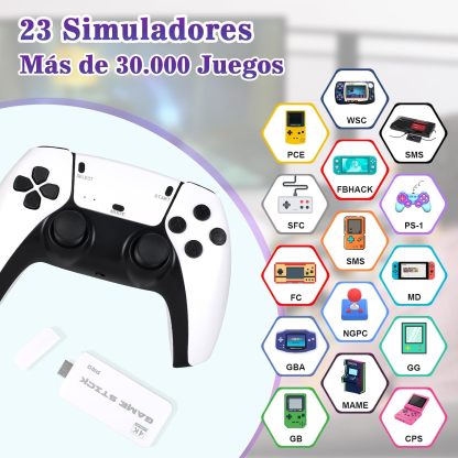 La consola de juegos retro inalámbrica MARKO incluye más de 30.000 juegos integrados, es compatible con gráficos 3D y videojuegos en alta definición 4K, e incluye 23 emuladores clásicos y dos mandos inalámbricos de 2,4 G.