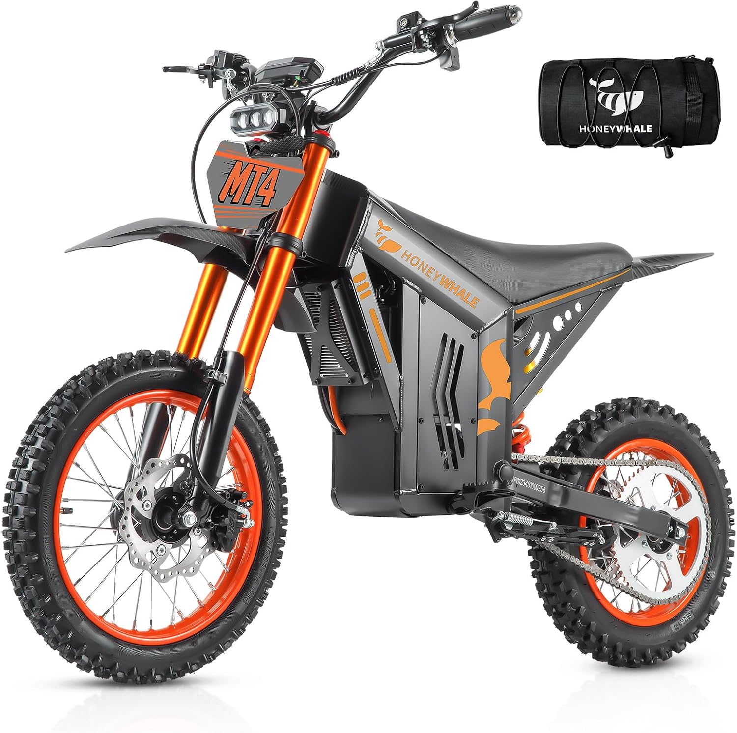 HONEYWHALE MT4 Bicicleta Electrica 2000W-55KM/H-50KM Montaña Adultos | Freno Hidráulico, Neumáticos Todoterreno 14/12", Suspensión y Diseño para Aventuras