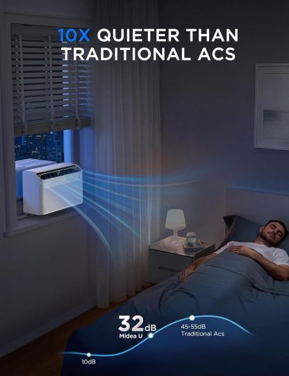 ☀️ Adiós al calor Midea 12.000 BTU Inversor inteligente en forma de U - Aire acondicionado de ventana - Enfría 550 pies cuadrados, ultra silencioso con funcionamiento de ventana abierta - Compatible con Alexa/Google